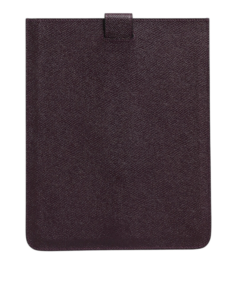 Dolce &amp; Gabbana donkerbruine leren logo-plaquette hoes voor tablet