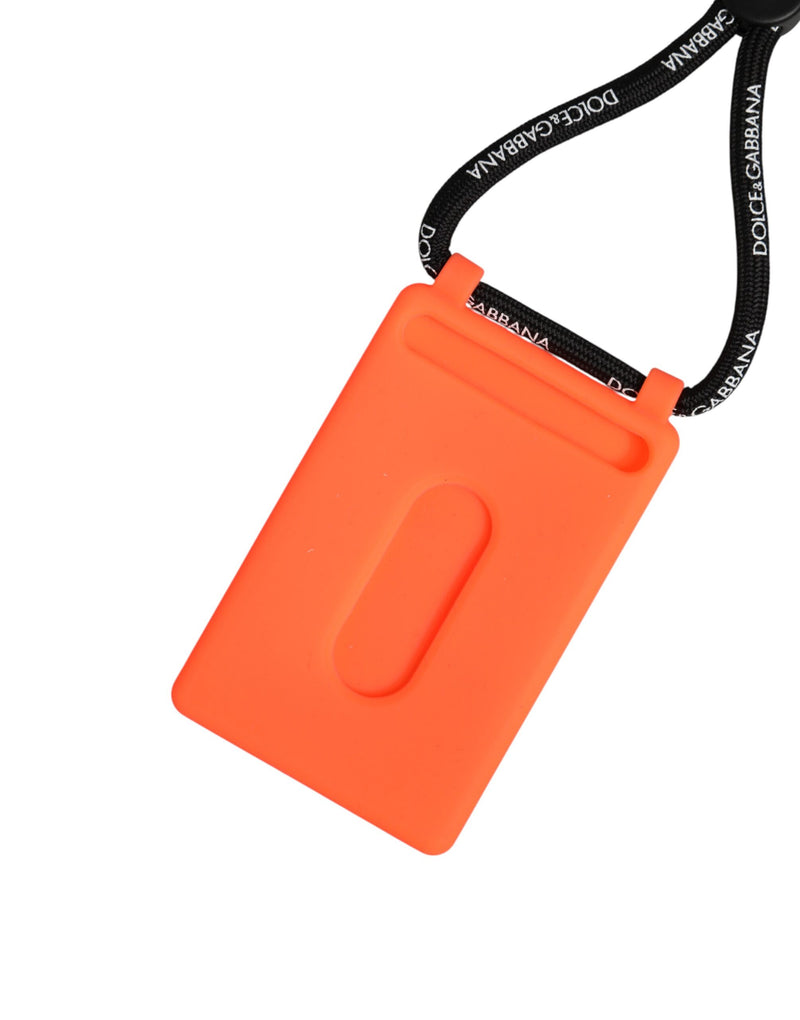 Dolce & Gabbana Holder Neon Orange Rubber DG Embossed Badge