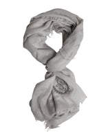 Écharpe Dolce &amp; Gabbana en cachemire gris à franges, 67 cm x 200 cm