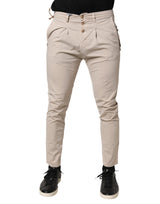 Daniele Alessandrini Jeans Denim Beige Slim Fit en Coton Élastique