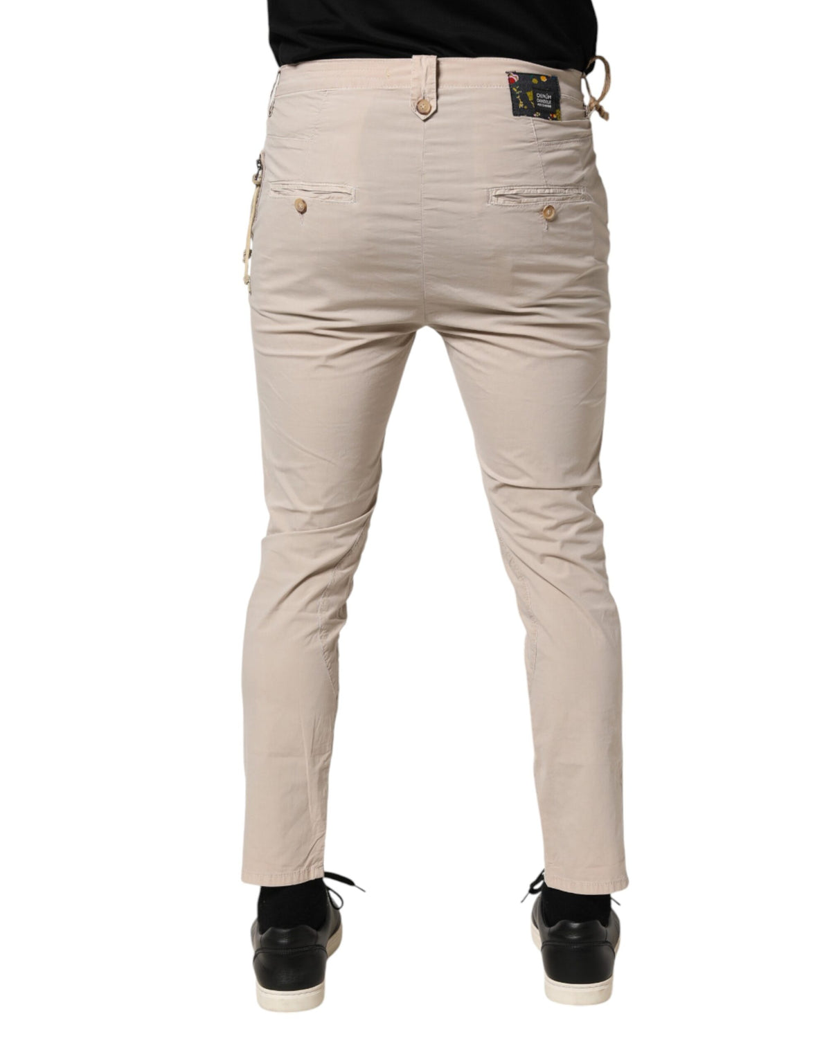 Daniele Alessandrini Jeans Denim Beige Slim Fit en Coton Élastique