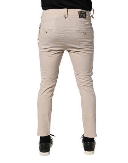 Jean slim en coton stretch beige Daniele Alessandrini