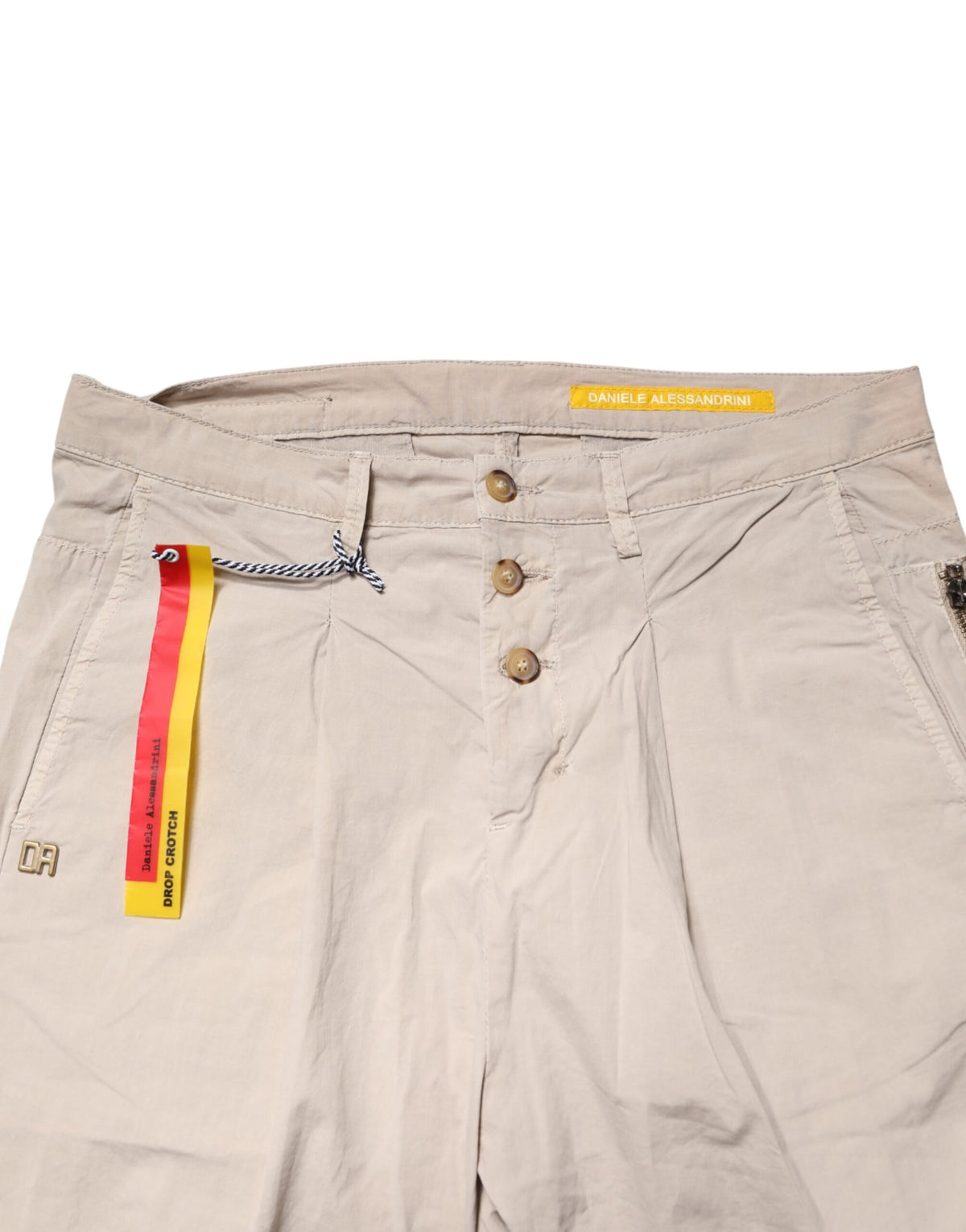 Daniele Alessandrini Jeans Denim Beige Slim Fit en Coton Élastique