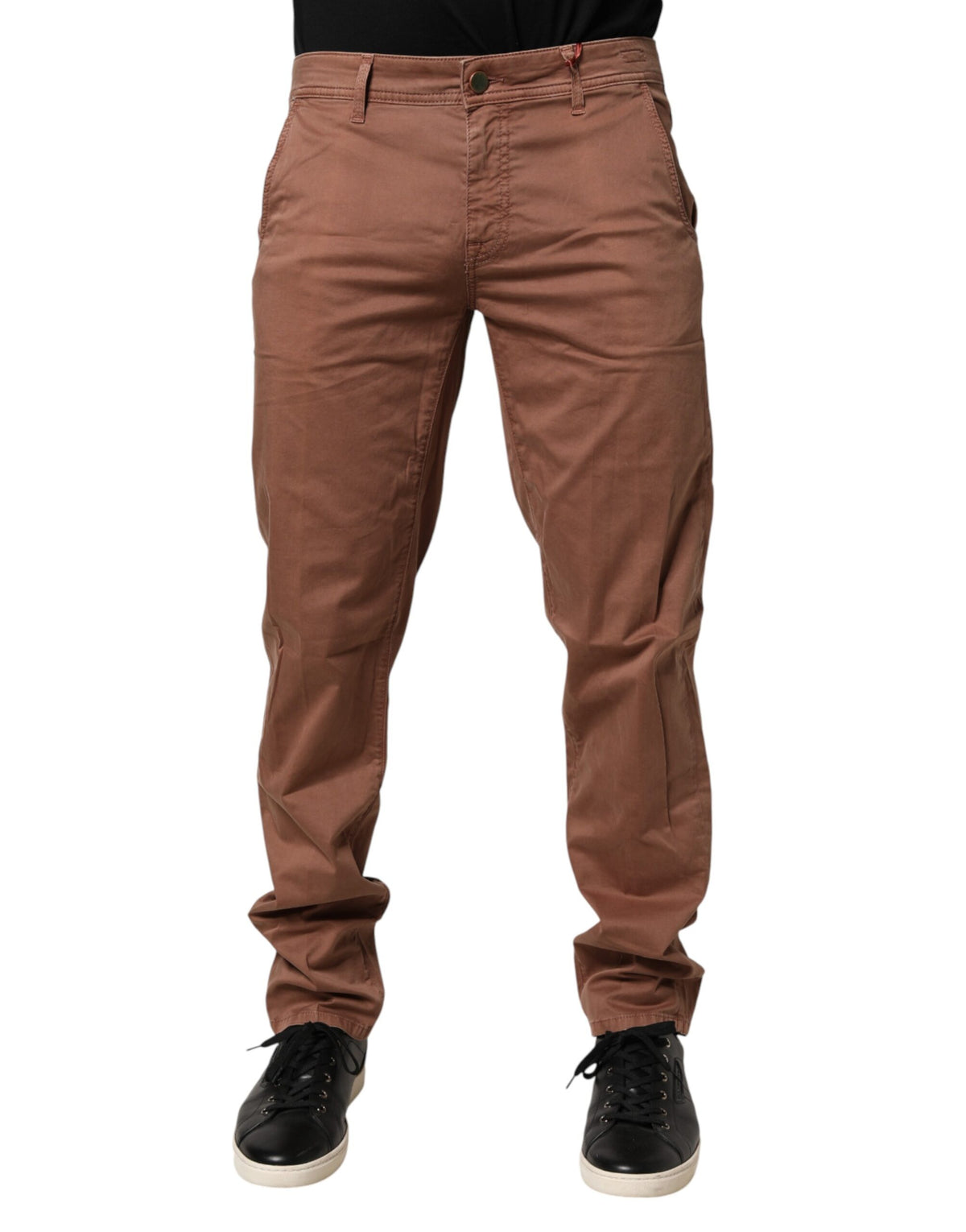 Barba Napoli Jean Slim Fit Marron Taille Mi-Haute pour Homme