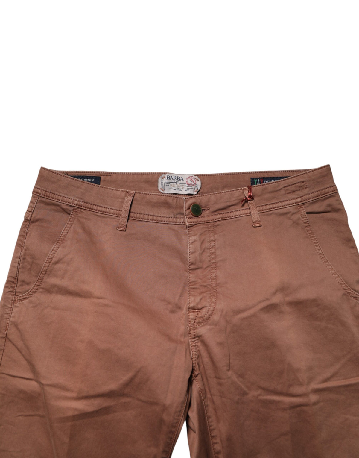 Barba Napoli Jean Slim Fit Marron Taille Mi-Haute pour Homme