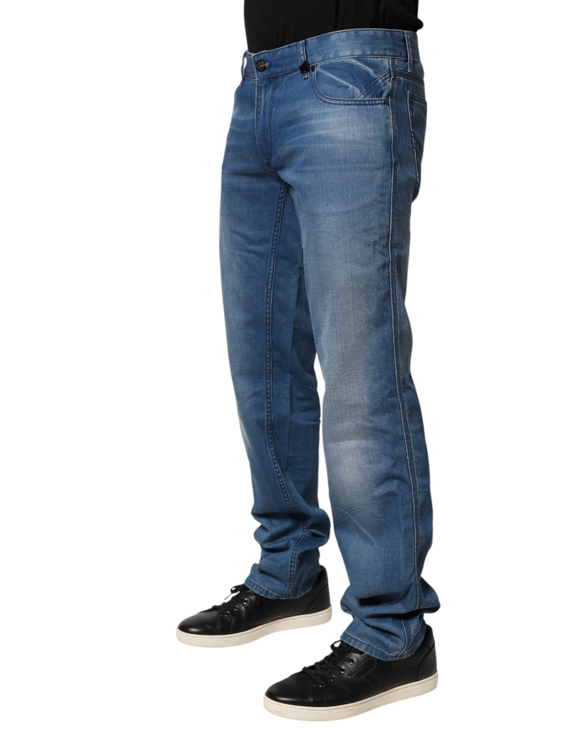 Verri Blue Washed Cotton Regular Fit Men's Denim Trouser Jeans