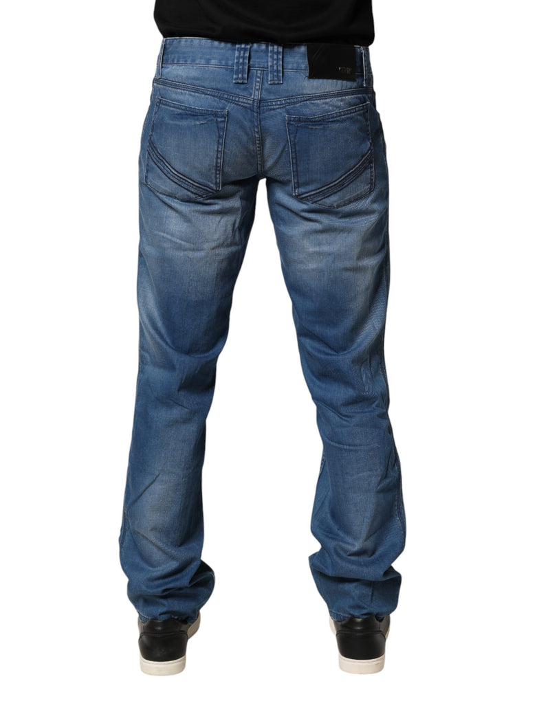 Verri Blue Washed Cotton Regular Fit Men's Denim Trouser Jeans