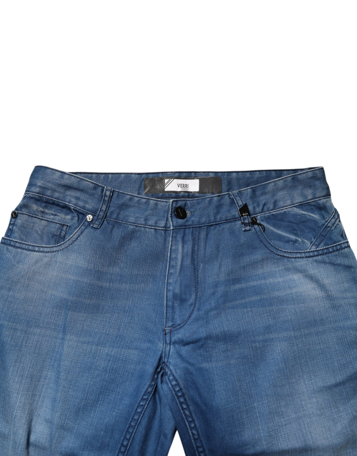 Verri Blue Washed Cotton Regular Fit Men's Denim Trouser Jeans