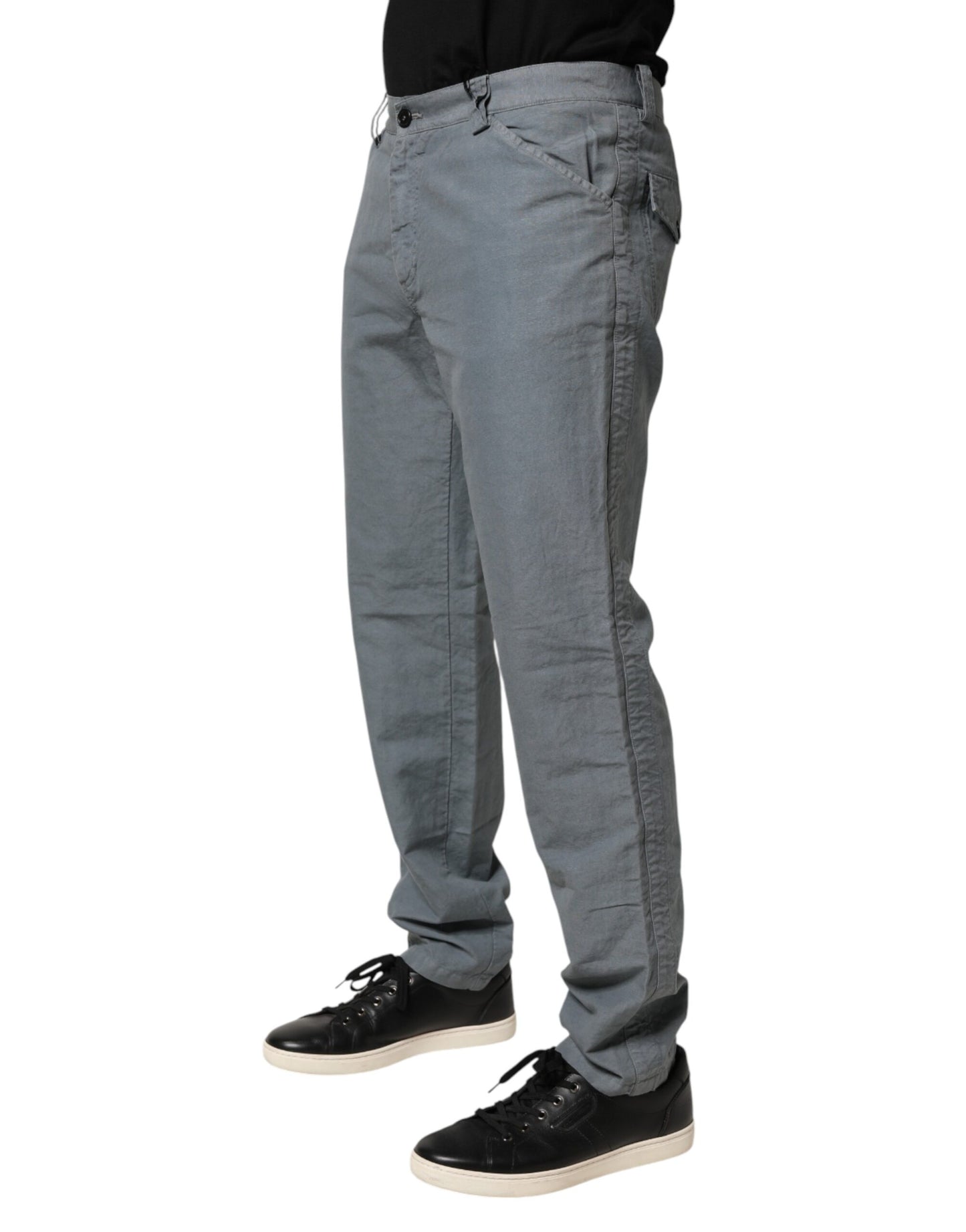 Pantalon en denim gris 100% coton coupe classique pour homme Master Coat