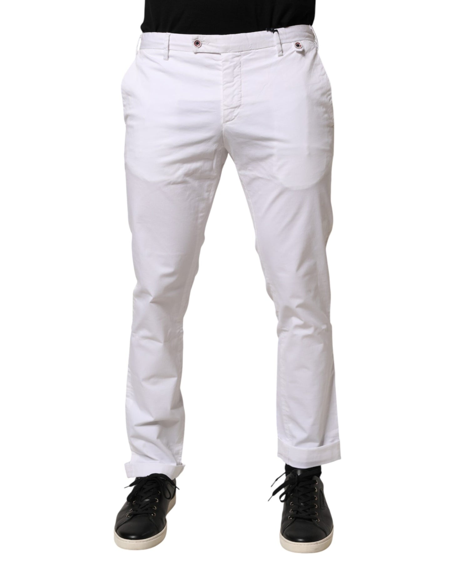 Jean en coton blanc AT.P.CO coupe skinny taille mi-haute