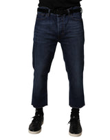 Vivienne Westwood Blue Mid Waist Cotton Men Cropped Denim Jeans