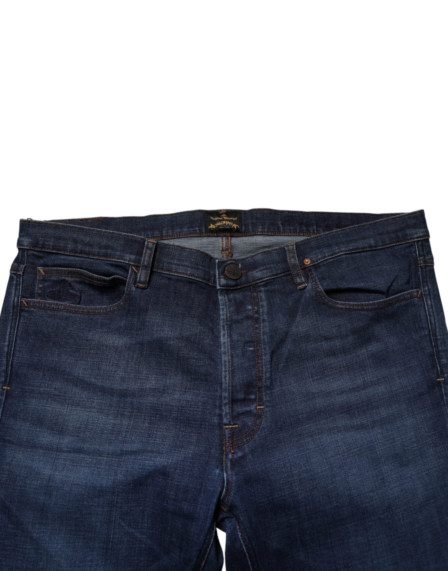 Jean court en coton bleu taille mi-haute Vivienne Westwood pour homme