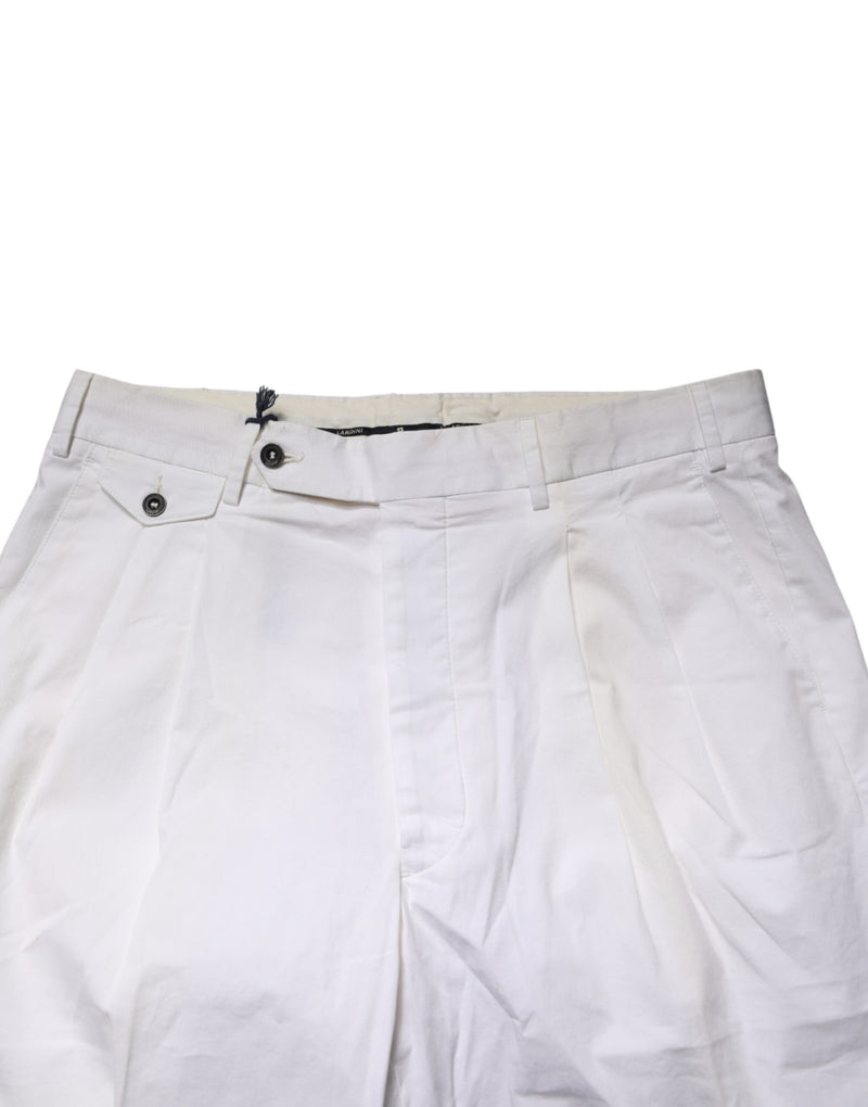 Lardini Witte katoenen stretch taps toelopende chinobroek met middelhoge taille