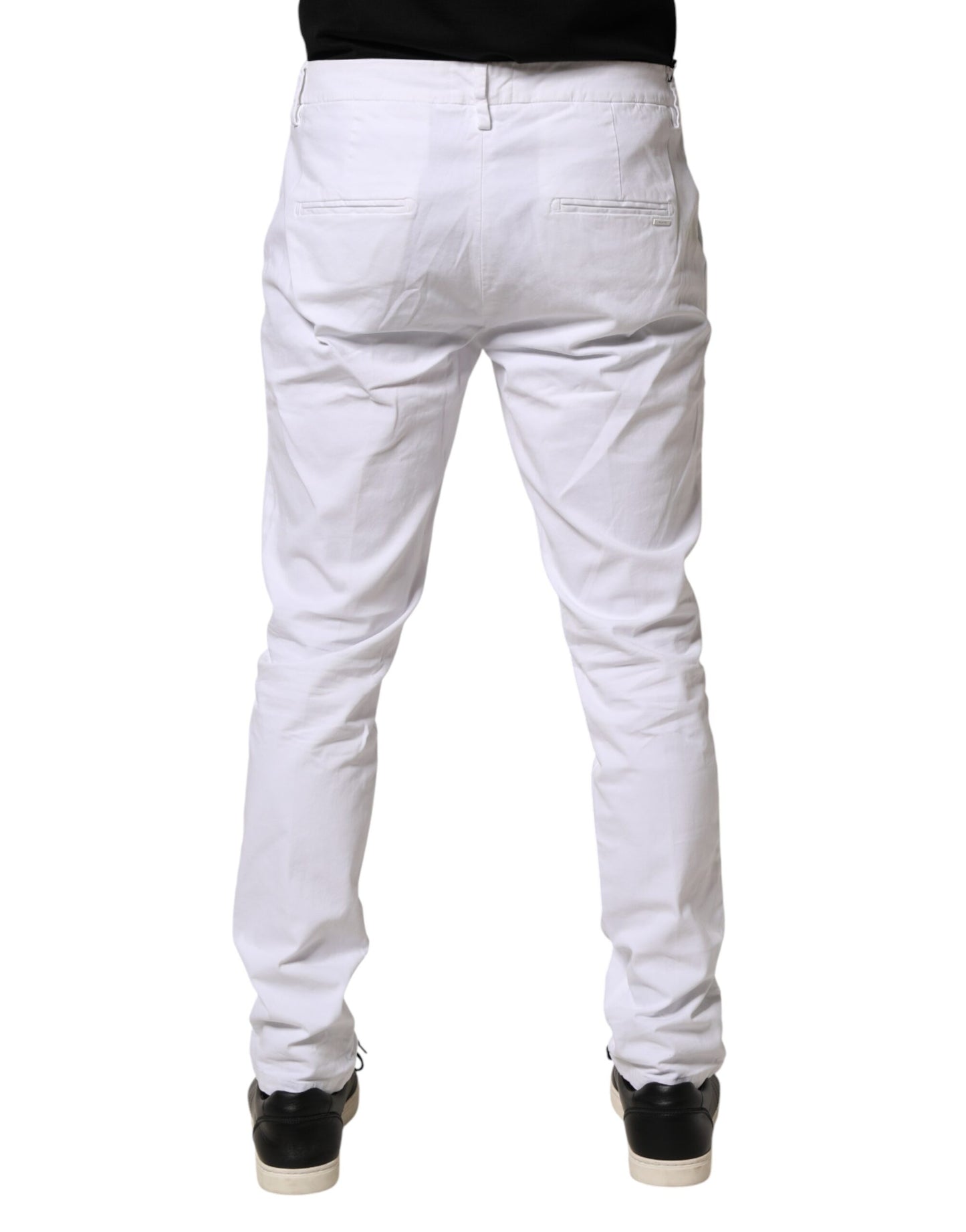 Pantalon chino blanc AGLINI pour homme, coupe skinny, taille mi-haute