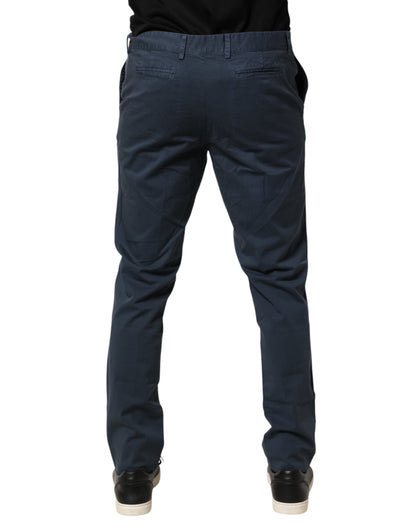 Pantalon chino bleu Master Coat coupe skinny taille mi-haute pour homme