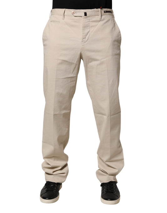 Pantalon chino beige pour homme PT01, taille mi-haute, coupe droite.