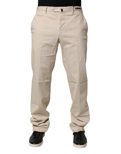 Pantalon chino beige pour homme PT01, taille mi-haute, coupe droite.