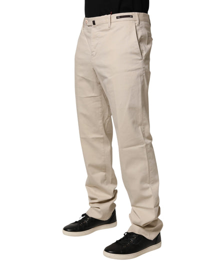 Pantalon chino beige pour homme PT01, taille mi-haute, coupe droite.