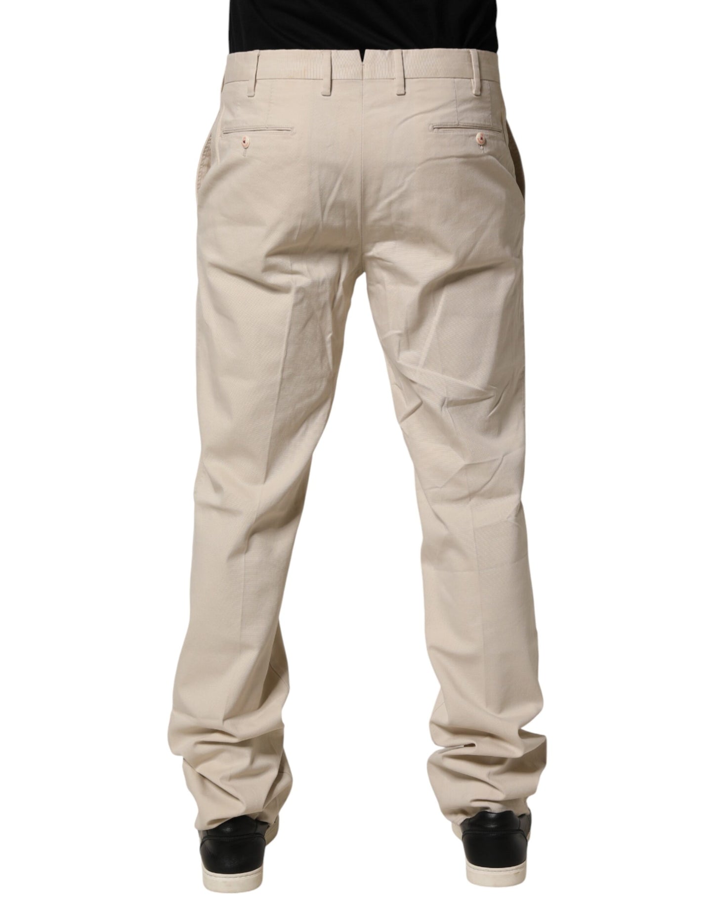 Pantalon chino beige pour homme PT01, taille mi-haute, coupe droite.
