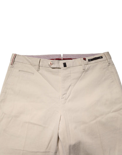 Pantalon chino beige pour homme PT01, taille mi-haute, coupe droite.