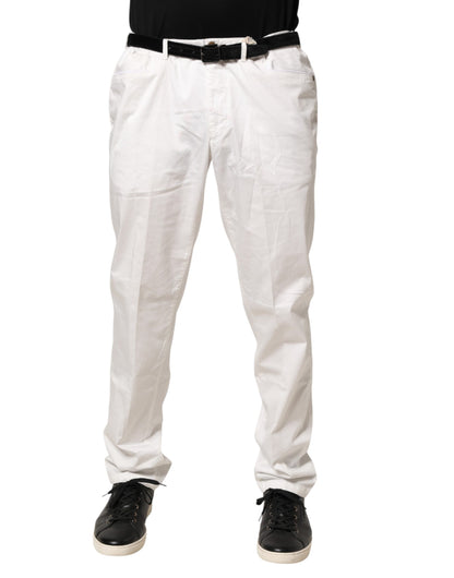 Domenico Tagliente Witte Toelopende Jurk Formele Broek