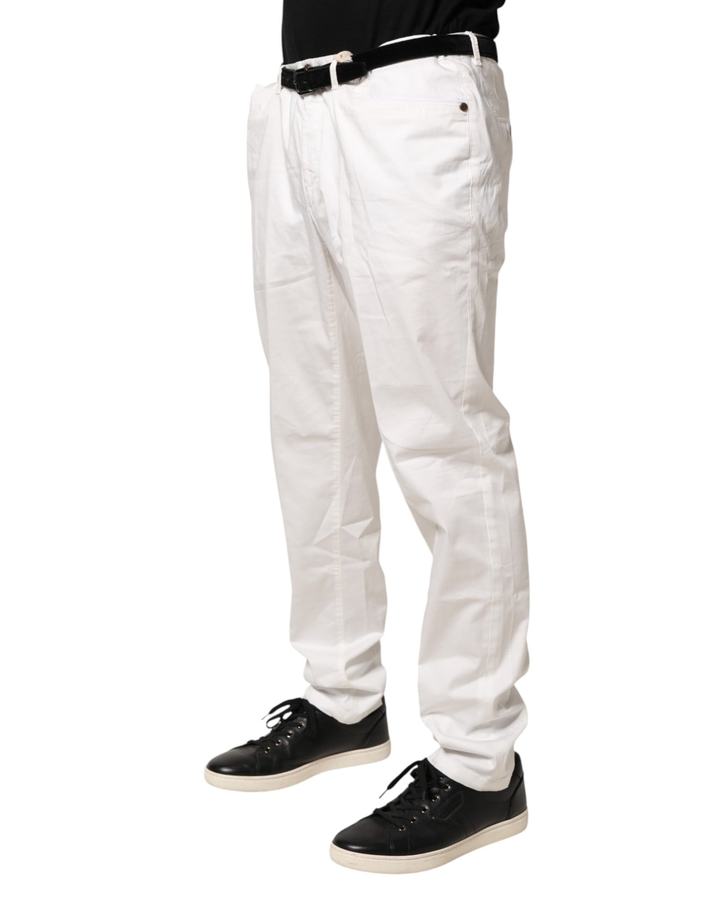 Domenico Tagliente Witte Toelopende Jurk Formele Broek