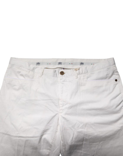 Domenico Tagliente Witte Toelopende Jurk Formele Broek