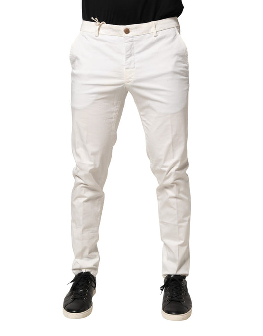 Pantalon habillé blanc fuselé Domenico Tagliente