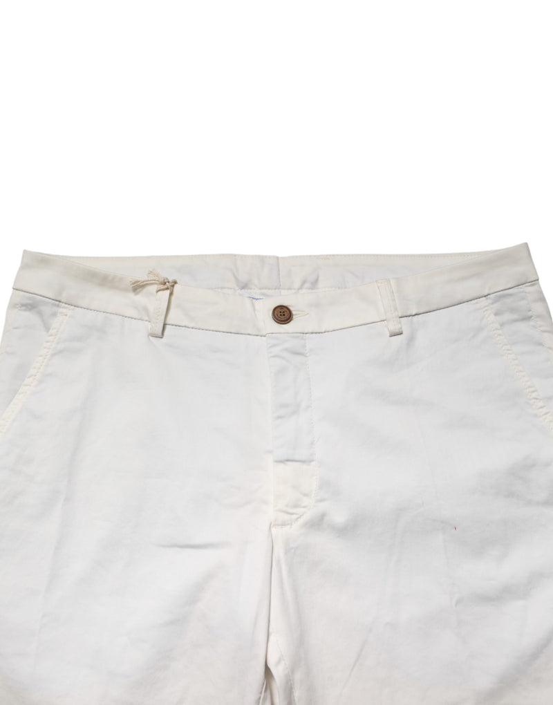 Domenico Tagliente White Tapered Dress Formal Trouser Pants