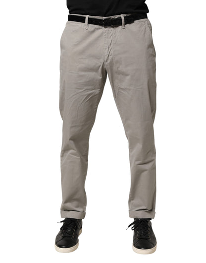 Pantalon chino Jeckerson gris en coton stretch, coupe fuselée, pour homme