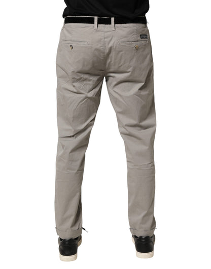 Pantalon chino Jeckerson gris en coton stretch, coupe fuselée, pour homme