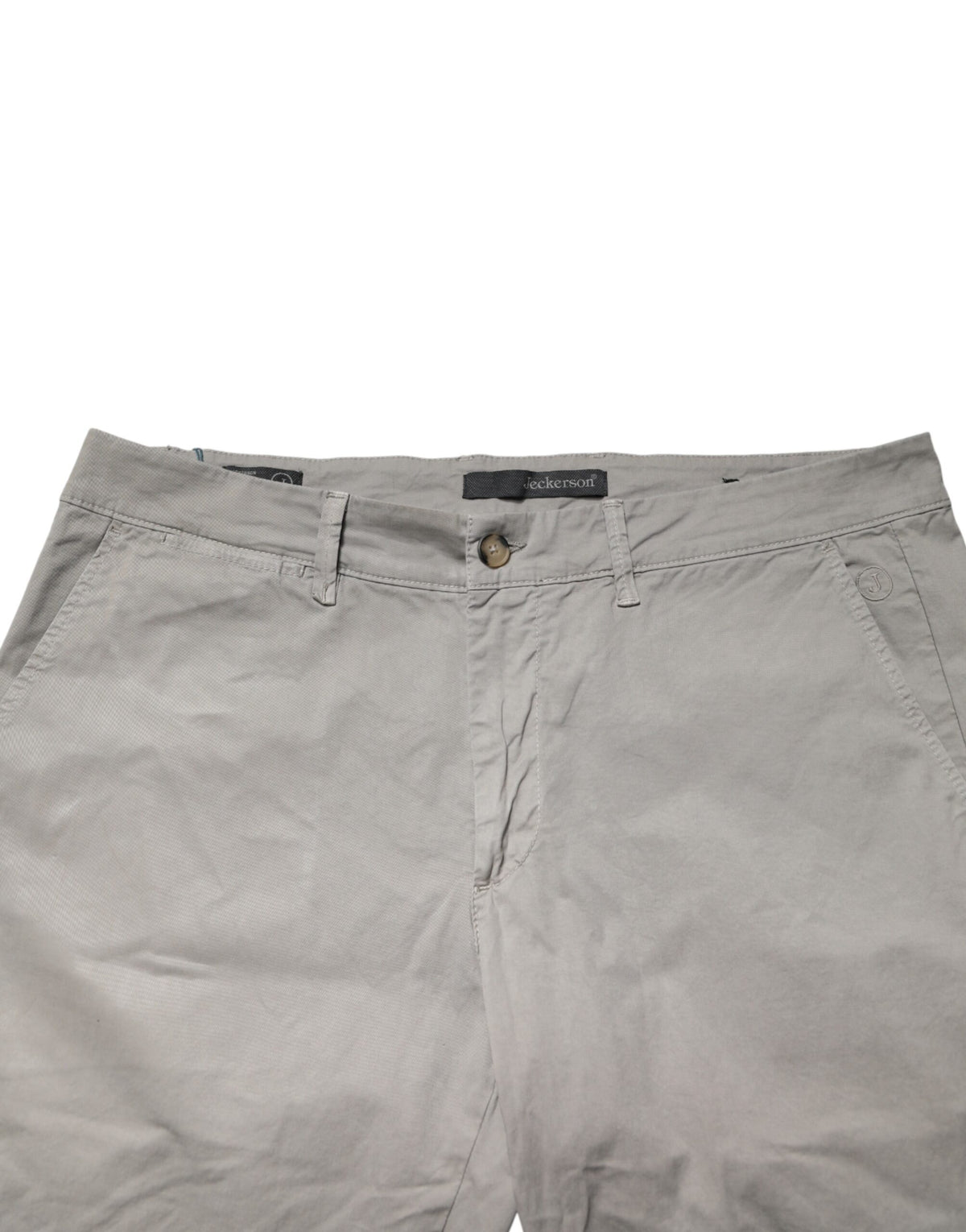 Jeckerson Gray Cotton Stretch Tapered Fit Men Chino Trouser Pants