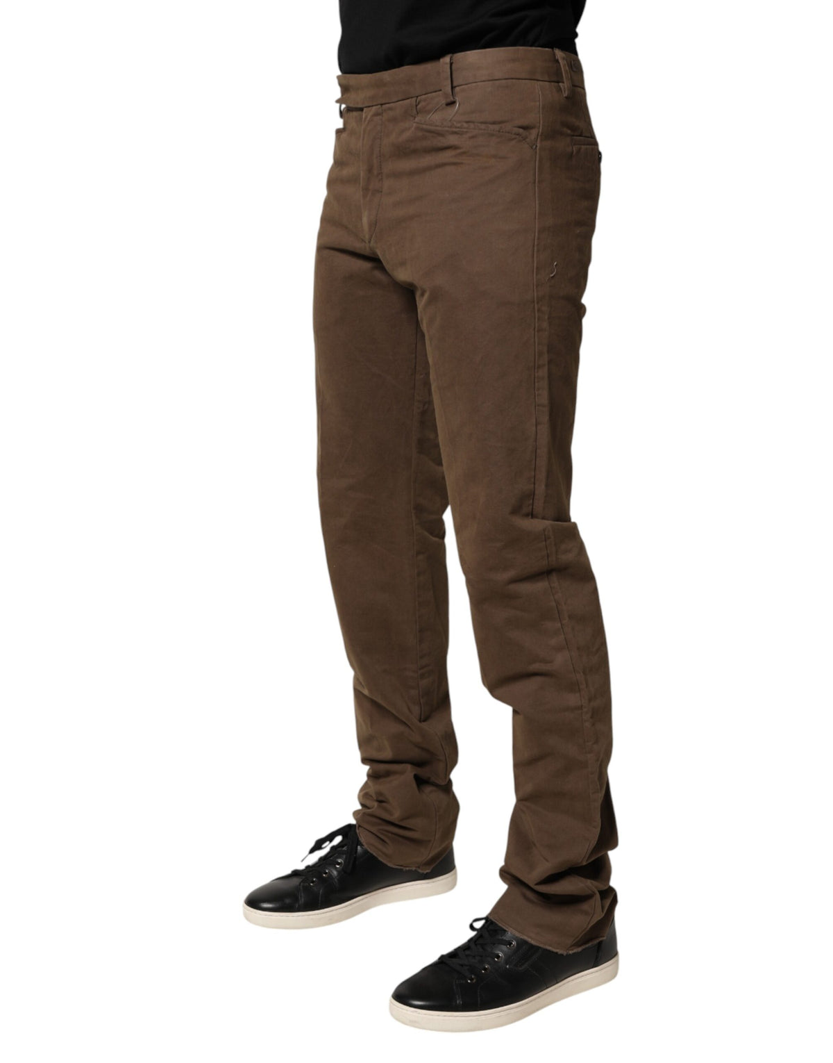 Exte Pantalon Chino Homme Coupe Droite Taille Mi-haute Marron