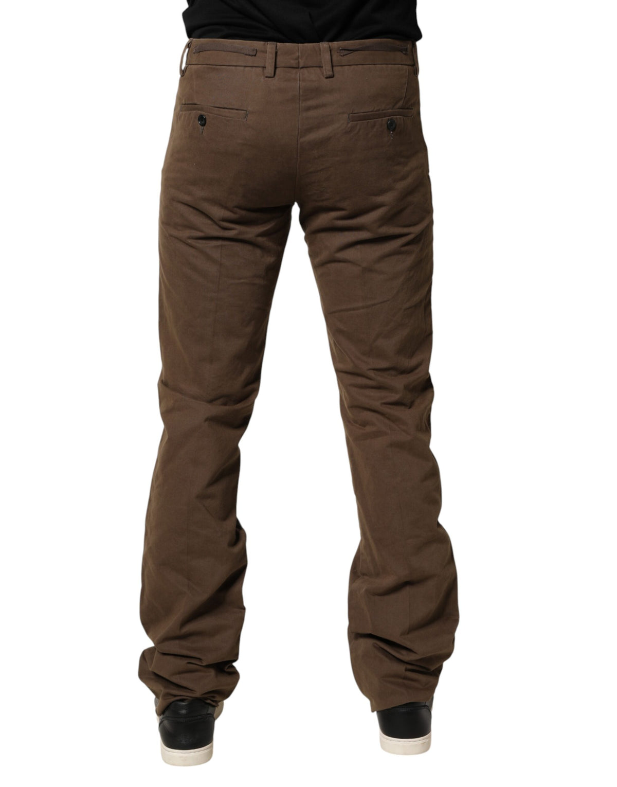 Exte Pantalon Chino Homme Coupe Droite Taille Mi-haute Marron