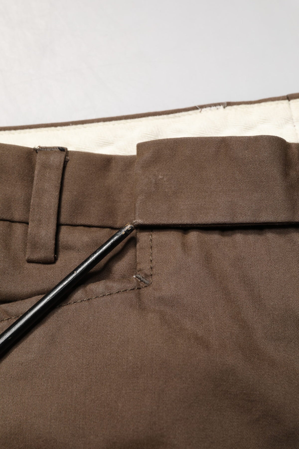 Exte Pantalon Chino Homme Coupe Droite Taille Mi-haute Marron
