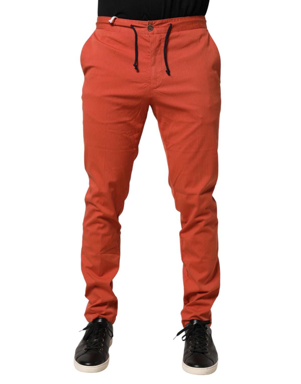 Domenico Tagliente Pantalon Chino Orange Skinny Fit pour Homme