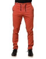 Domenico Tagliente Pantalon Chino Orange Skinny Fit pour Homme