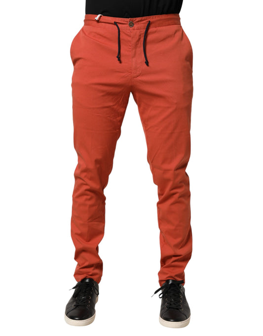 Domenico Tagliente Pantalon chino coupe skinny orange pour homme