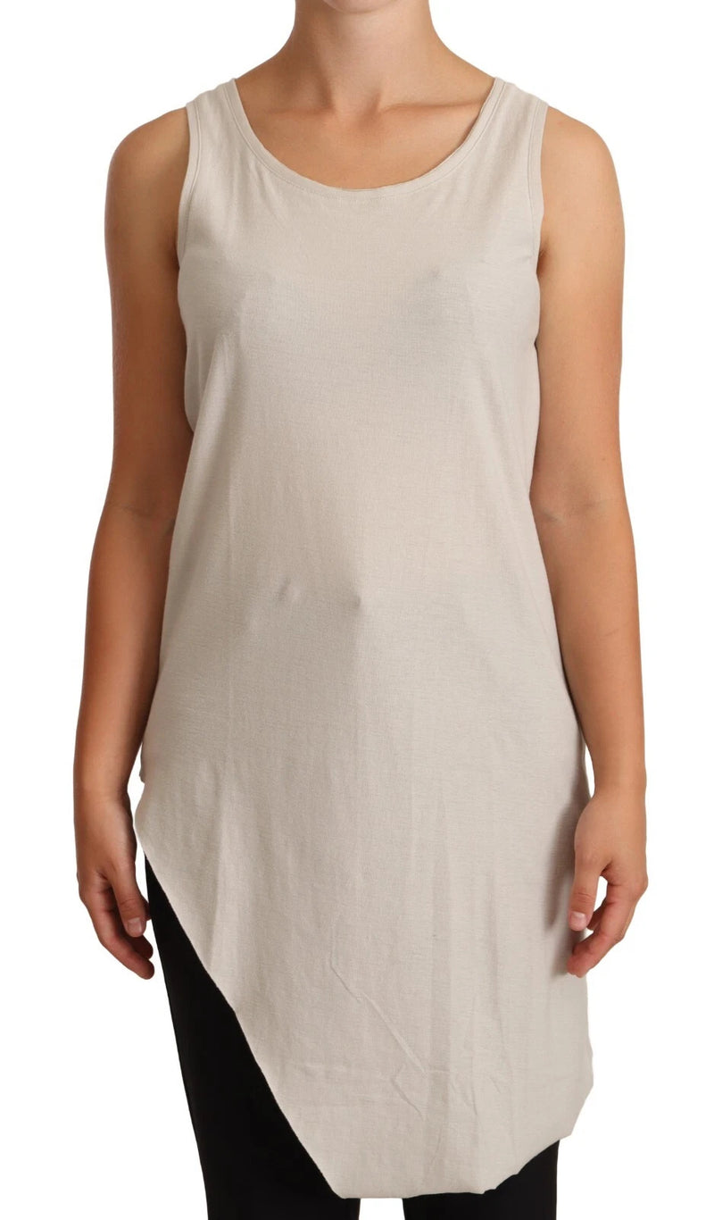 Max Mara Light Gray Sleeveless Razor Back Tank Top