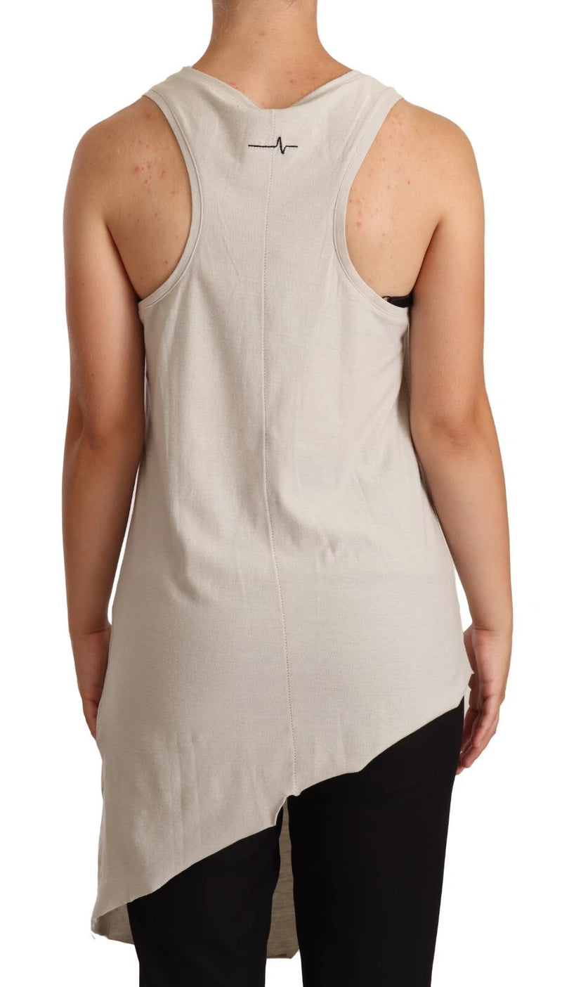 Max Mara Light Gray Sleeveless Razor Back Tank Top