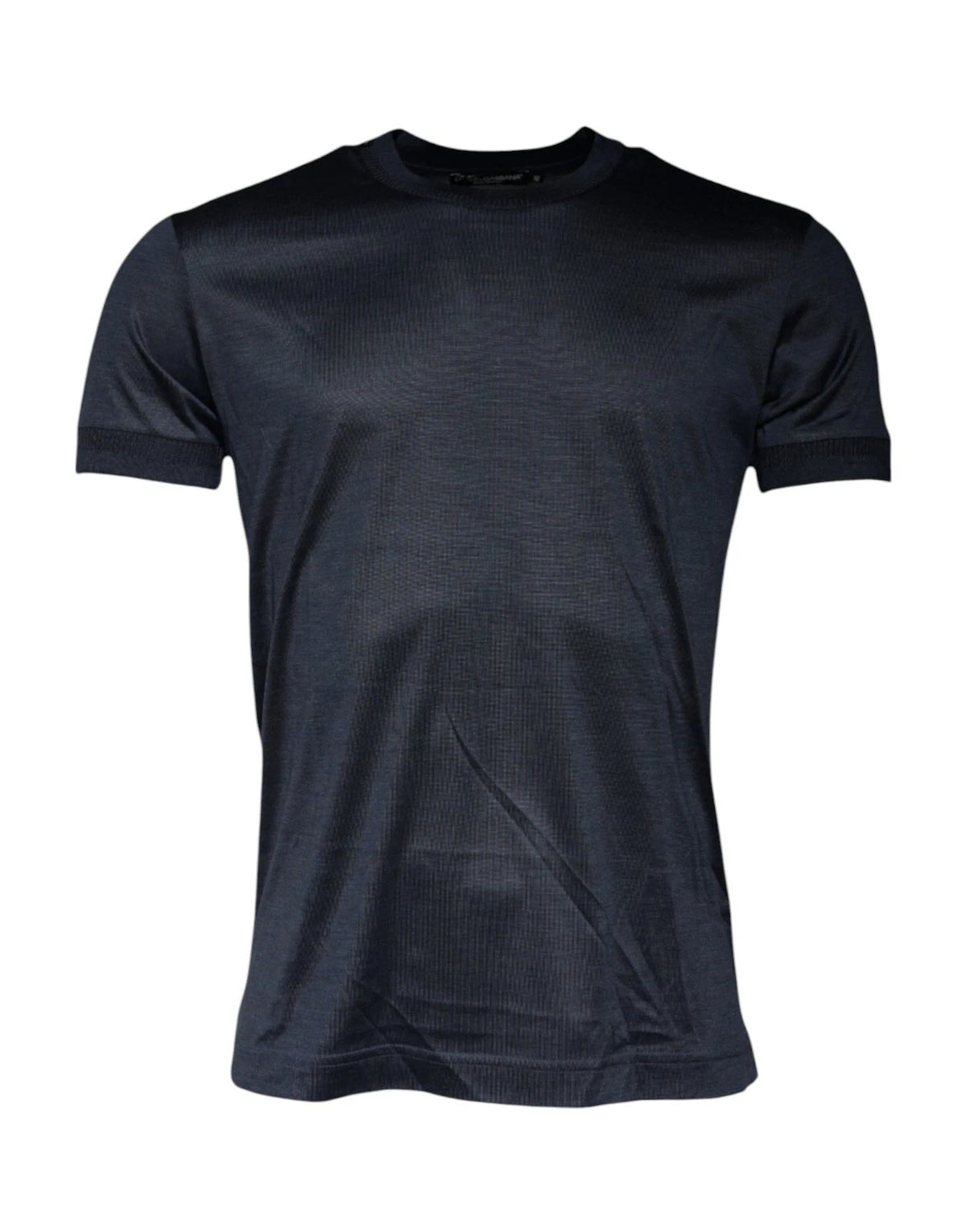 T-shirt homme Dolce &amp; Gabbana bleu en soie à col rond et manches courtes