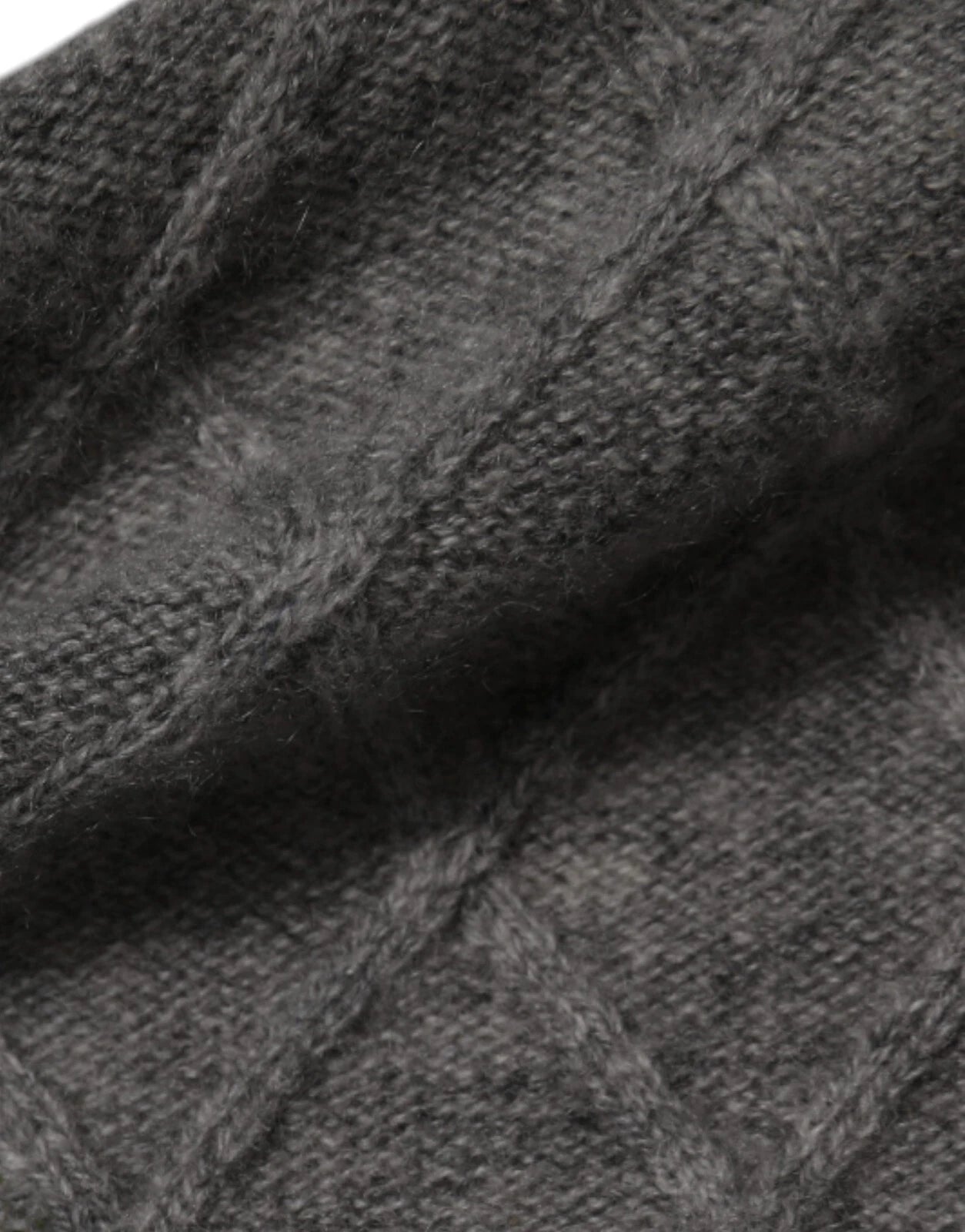 Pull homme Ballantyne gris en cachemire à motif losanges et maille intarsia, col rond