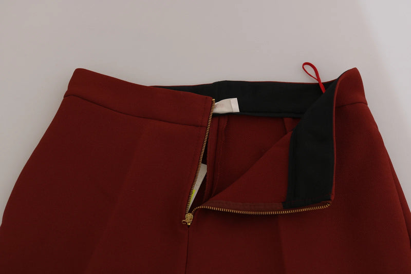 Pantalon Jucca Rouge Taille Haute Cropped Flared pour Femme