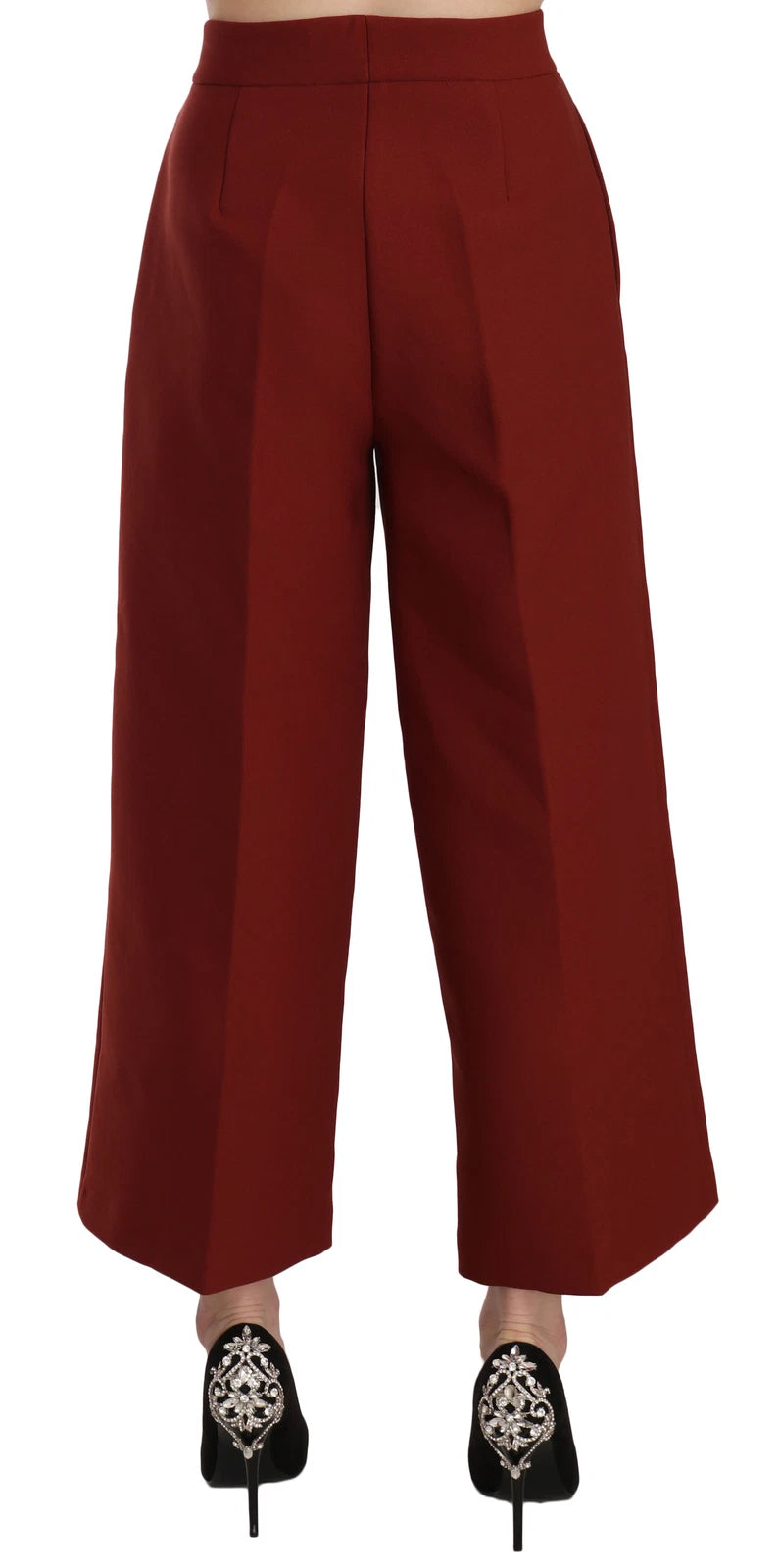 Pantalon Jucca Rouge Taille Haute Cropped Flared pour Femme