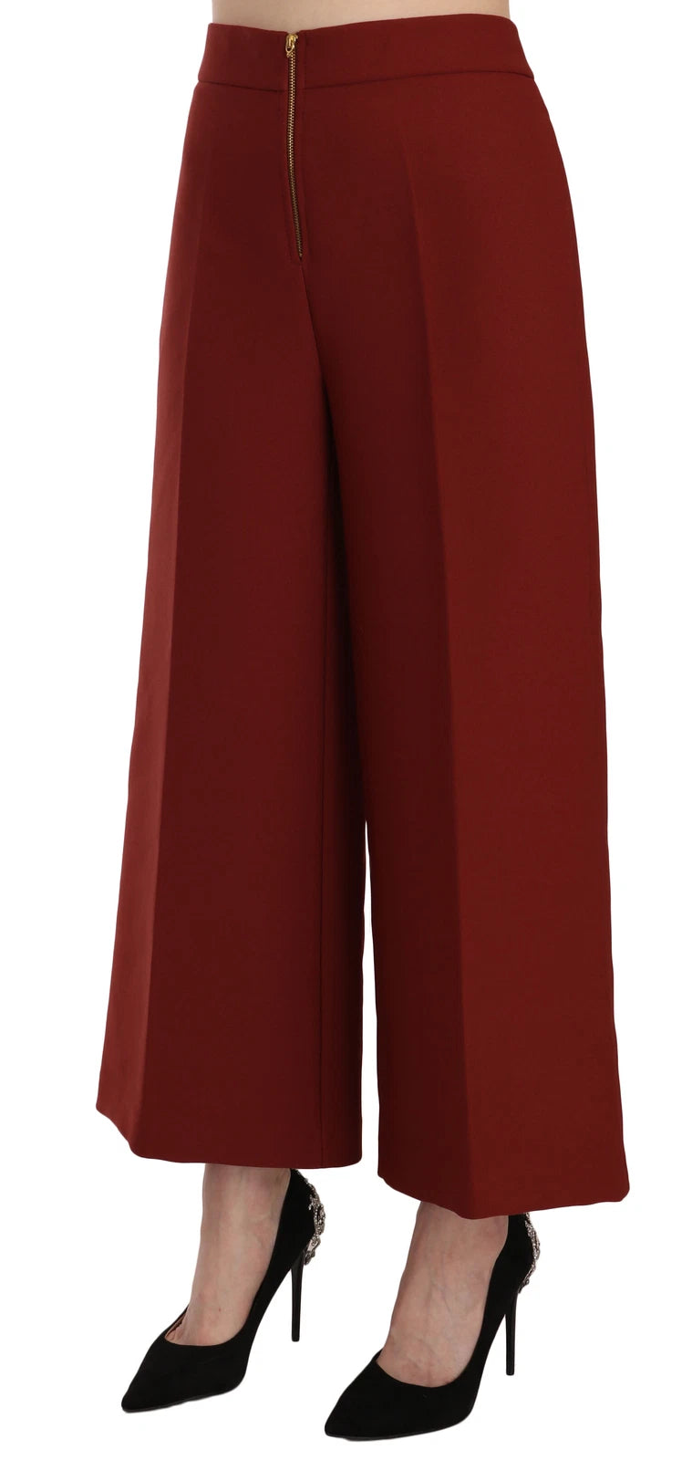 Pantalon Jucca Rouge Taille Haute Cropped Flared pour Femme