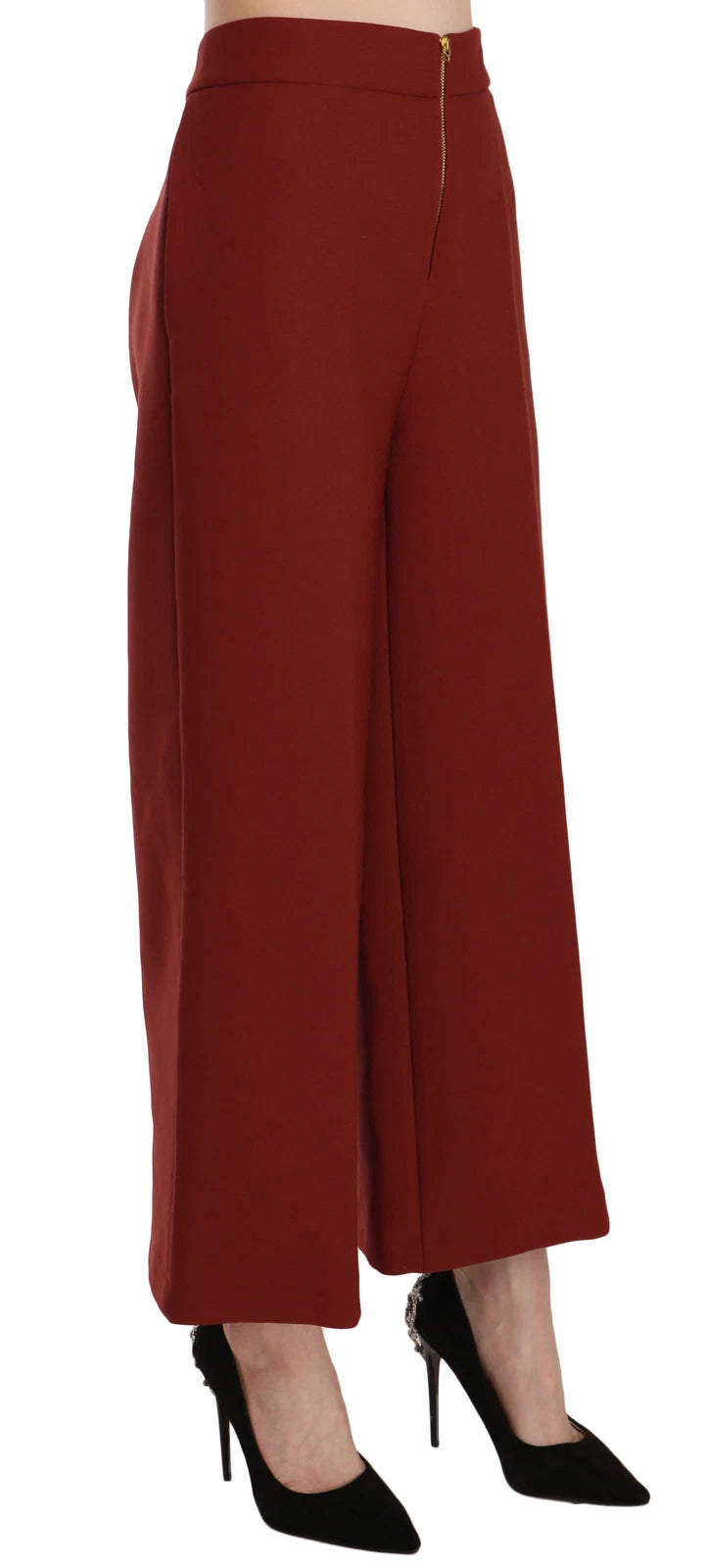 Pantalon Jucca Rouge Taille Haute Cropped Flared pour Femme
