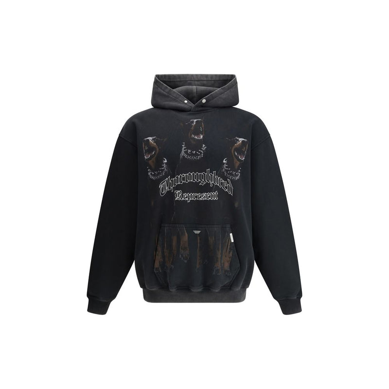 Represent Black Cotton Sweatshirt - Oversized Fit