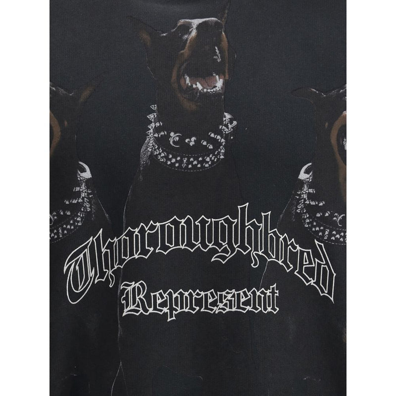 Represent Black Cotton Sweatshirt - Oversized Fit
