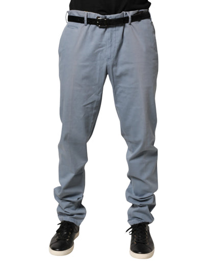 Pantalon chino bleu pour homme PT01, taille mi-haute, coupe fuselée