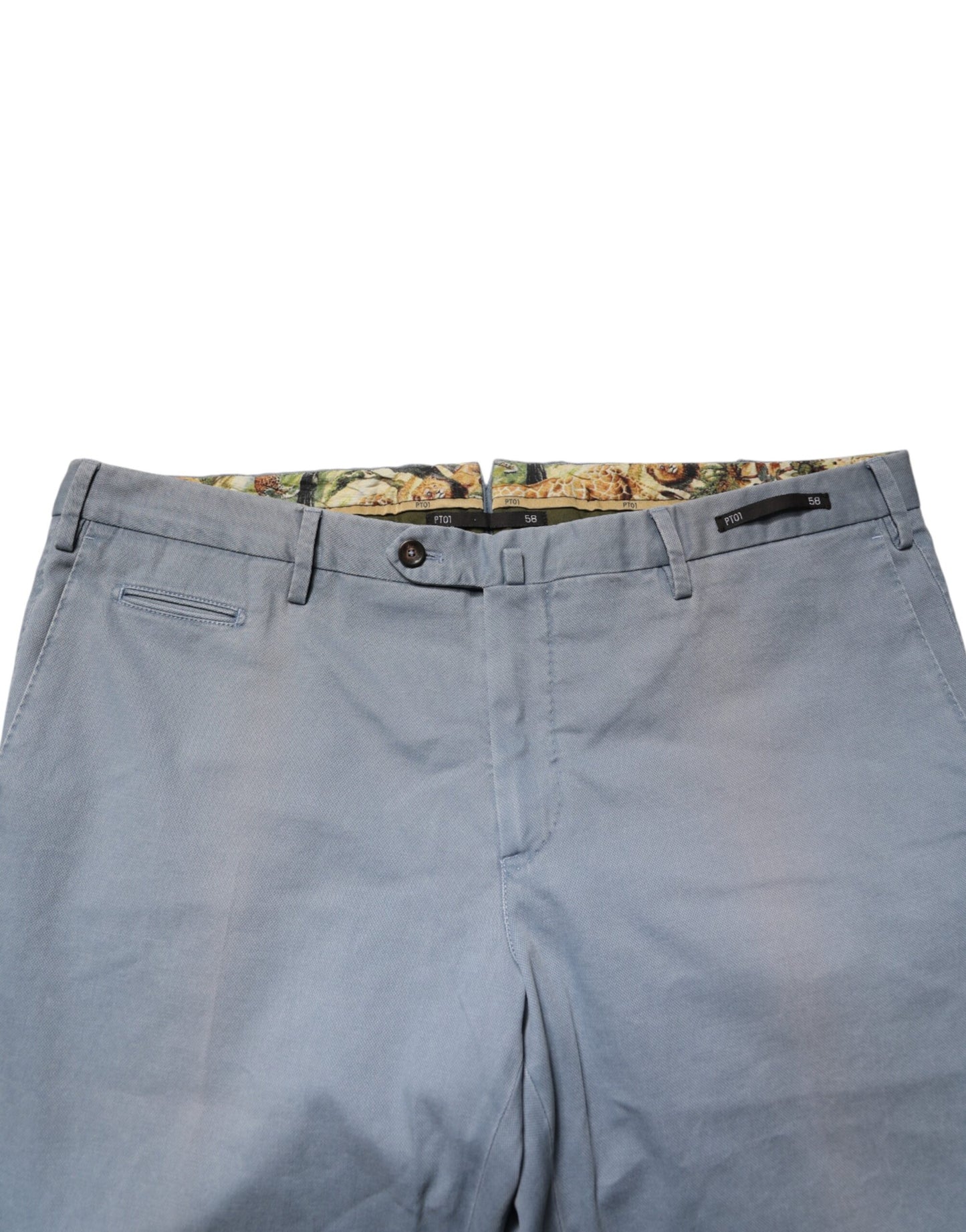 Pantalon chino bleu pour homme PT01, taille mi-haute, coupe fuselée